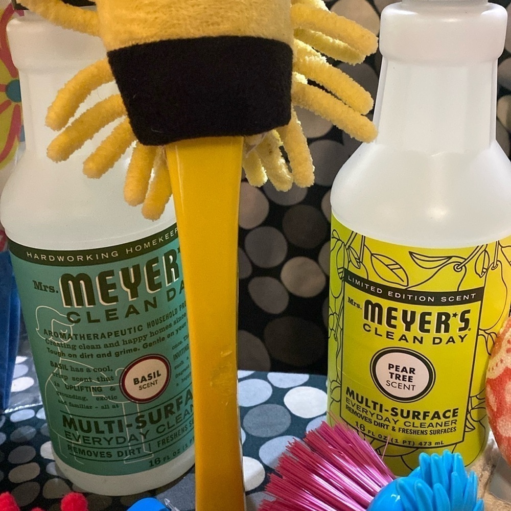 Meyer’s Cleaning Bundle NWT Natural Cleaners Gloves Scrubbers Household